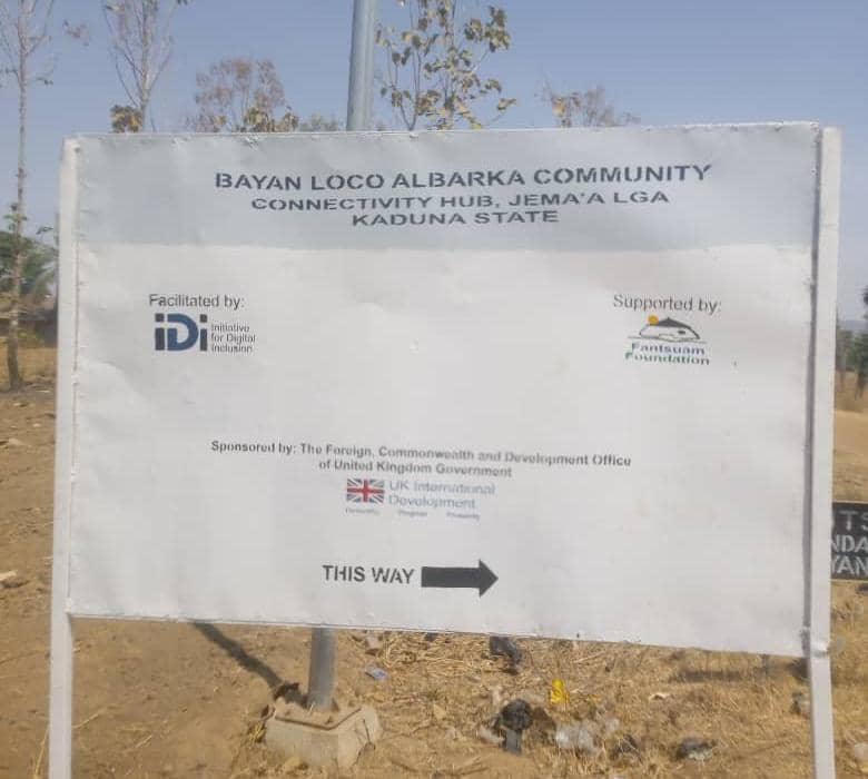 Bayan Loco Albarka Community Self Built Connectivity Hub Sign Post