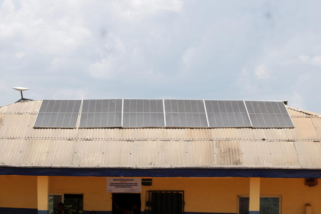 Sustainable power and connectivity infrastructure on the hub building.