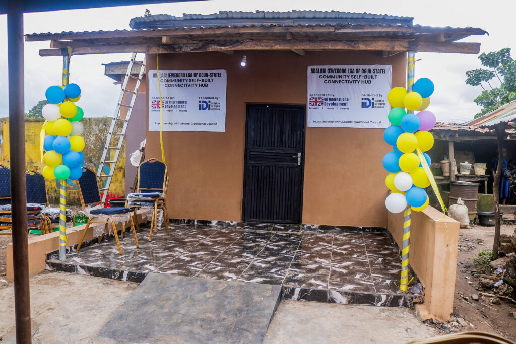 Front view of the Abalabi Community Self-Built Connectivity Hub following the inauguration ceremony.